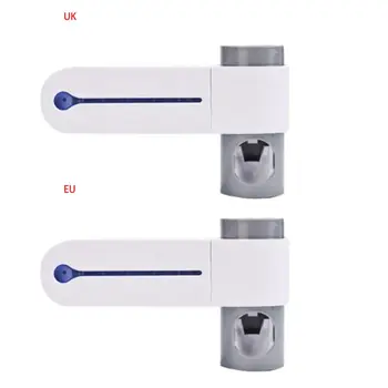 

2 In 1 Ultraviolet UV Light Disinfection Family Toothbrush Sterilizer with Automatic Toothpaste Holder Squeezer Toilet Dispenser