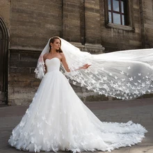Милое Свадебное платье с открытой спиной и бабочкой ручной работы, с жакетом, бальное платье, свадебное платье с вуалью
