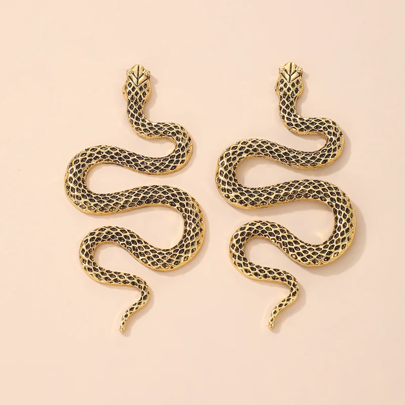 docona Bohemia Snake Animal Drop Dangle Earrings for Women Luxury Geometry Crystal Metal 2021 Female Party Gold Jewelry серьги