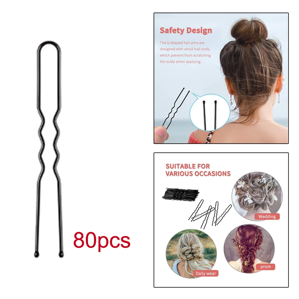 80Pcs,Professional Golden Hair Pins U Shape Hair Pins for Women Girls and Hairdressing Salon Doubtless Bay (2.4 Inches)