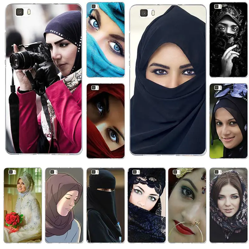 Soft TPU Silicon Phone Case for Huawei P8 P9 P10 Lite Mate 10 Pro Y3 Y5 Y6 II Y7 Honor 6X 7X 9Plus Beautiful Muslim Girls Women | Мобильные