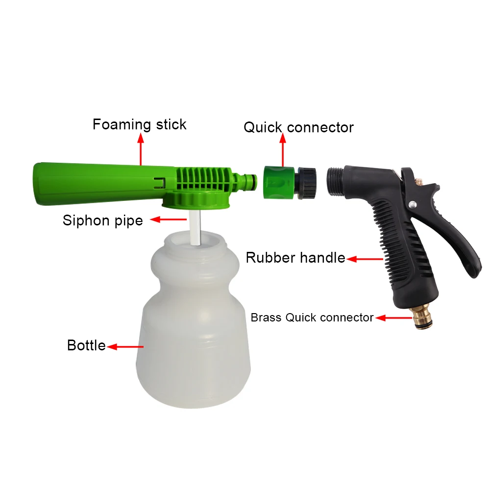 Car Wash Garden Hose Foam Gun Car Cleaning Snow Foam Lance Car Water Soap Foam Sprayer Low Pressure Tap Foam Gun 2