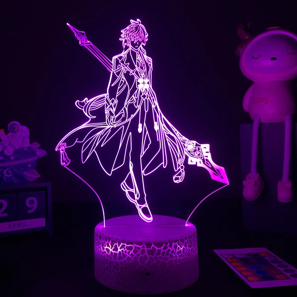 best night light Genshin Impact 3D LED Nightlight Color Changing Usb Battery Powered Usb Lamp Ganyu Mona Game Figure For Room Decor Unique Gift mushroom night light