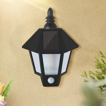 

Hot Sale Porch Lights Delicate Texture Waterproof Solar LED Wall Lamp Flame Hex Induction Lighting Control Outdoor Yard