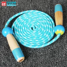 Детская скакалка, мультяшная регулируемая ручка, деревянная ручка для детского сада, для молодых студентов, для взрослых, Скакалка для фитнеса, деревянная ручка