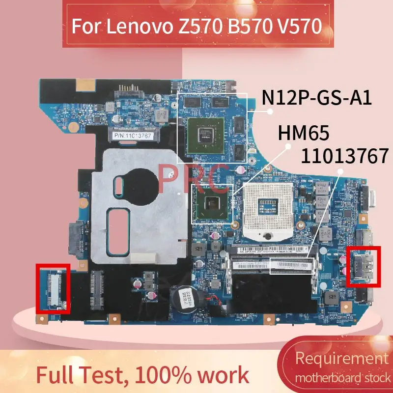 Материнская плата 11013767 для ноутбука Lenovo Ideapad Z570 B570 V570 10290-2 HM65 N12P-GS-A1 DDR3 | Компьютеры