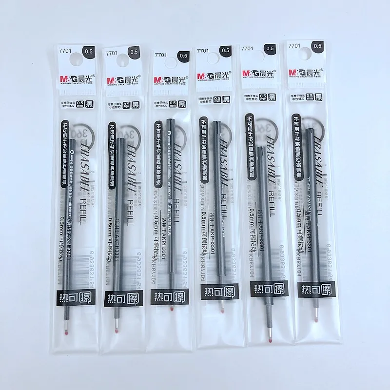 6 Black Refills 3 шт./лот) M& G Милая мультяшная детская Волшебная стираемая гелевая ручка 0,5 мм синие чернила Kawaii корейские школьные канцелярские принадлежности H3303 - Цвет: 6 Black Refills