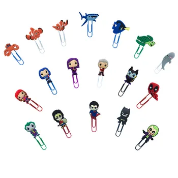 

1Pcs Cartoon Deadpool Nemo Descendants Bookmarks Paper Clips for School Teacher Office Supplies DIY Decoration For Kids Gifts