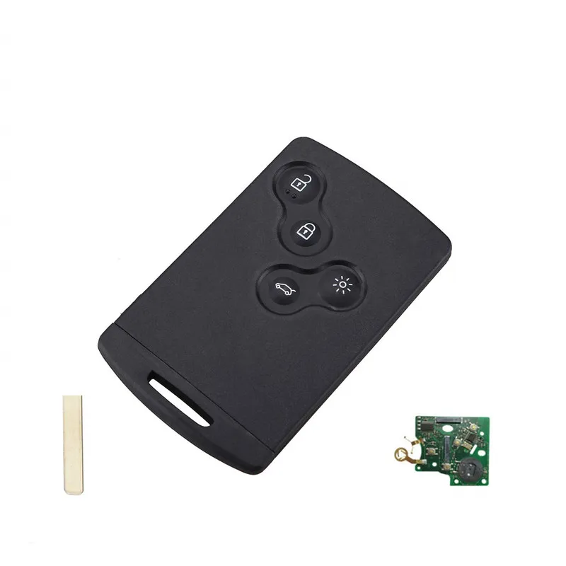 1pc 4 버튼 원격 키 카드 열쇠가없는 스마트 키 433mhz PCF7952 칩 7952 renault megane 3 Megane III 스티커 포함 또는 없음