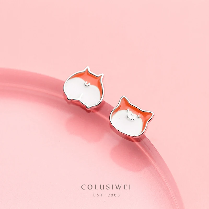 

Colusiwei Silver Asymmetric Cute Cat Kitty Stud Earrings for Girl Anti-allergy 925 Sterling Silver Ear Pins Studs Jewelry Gifts
