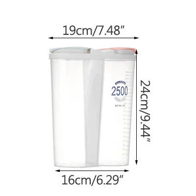 Oval-2500ml Коробка для хранения, коробка для хранения продуктов, кухонные принадлежности, бак для хранения зерна, пластиковый влагостойкий герметичный контейнер, прозрачная коробка для хранения - Цвет: Oval-2500ml