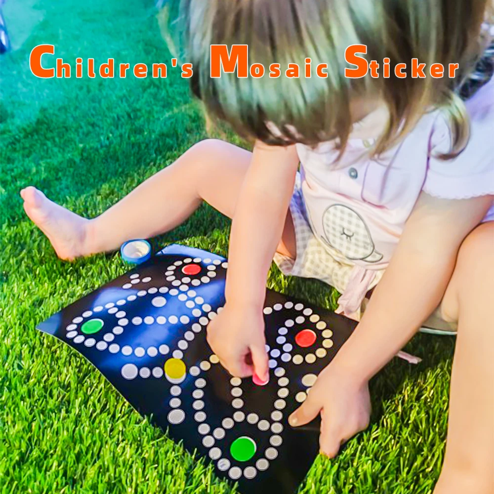 Children DIY Cartoon Dot Puzzle Colorful Cute Animal  Learning Early Education Toys Primary Mosaic Sticker Games for Kids Gifts