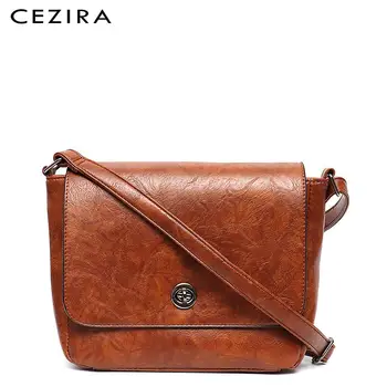 

CEZIRA New Style PU Messenger Bag Women Fashion Flap Shoulder Bag Ladies Vegan Leather Handbag Design Female Crossbody Purse Sac