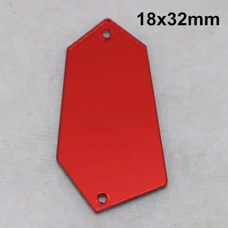 A03-18x32 Светлый Сиам acryl ic зеркало пришить Стразы DIY Flatback зеркало акрил пришивные стразы с отверстиями для шитья - Цвет: A03-18x32