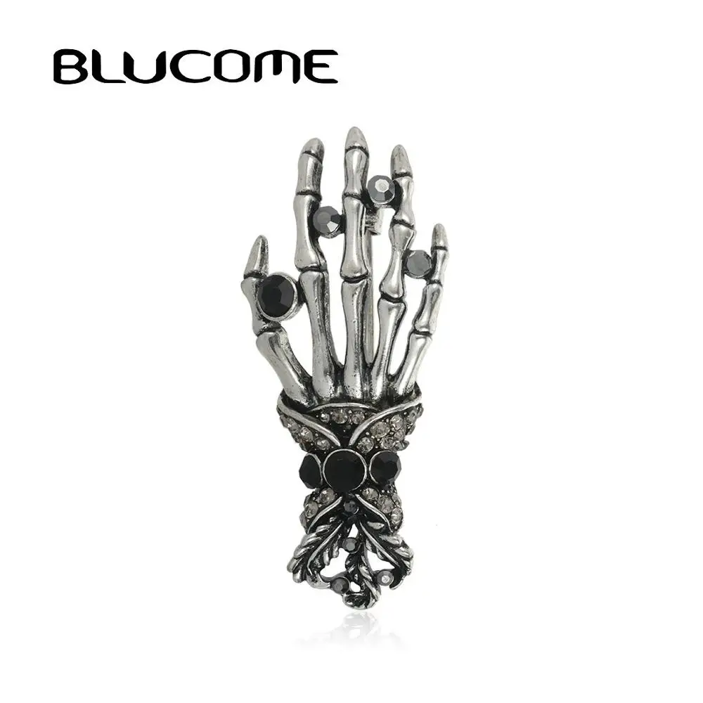 Blucome череп Talon руки Форма Броши для женщин Хэллоуин подарки костюм одежда платье воротник аксессуары шляпа сумка шарф Пряжка