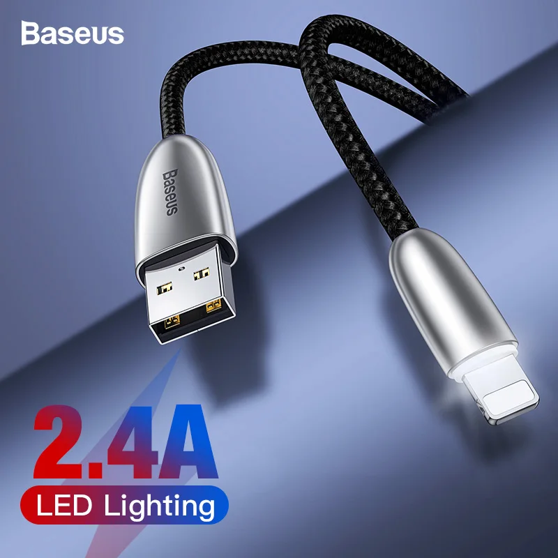 

Baseus USB Cable For iPhone XS Max XR X 8 7 6 6S Plus 5 5s iPad Zinc Alloy Fast Charging Data Wire Cord For iPhone Charger Cable