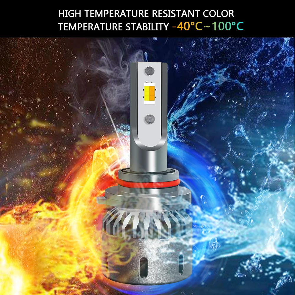 

2PCS 3 Color Fog Light 360 degrees H7 Car LED Headlight Bulbs 3000K 4300K 6000K Auto Headlamp CSP Fog Light Bulb led automotive