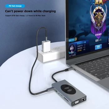 

USB Hub USB Type C to Multi USB 3.0 4K HDMI 1000Mbps RJ45 Adapter Dock Notebook Smartphone Expansion Converter