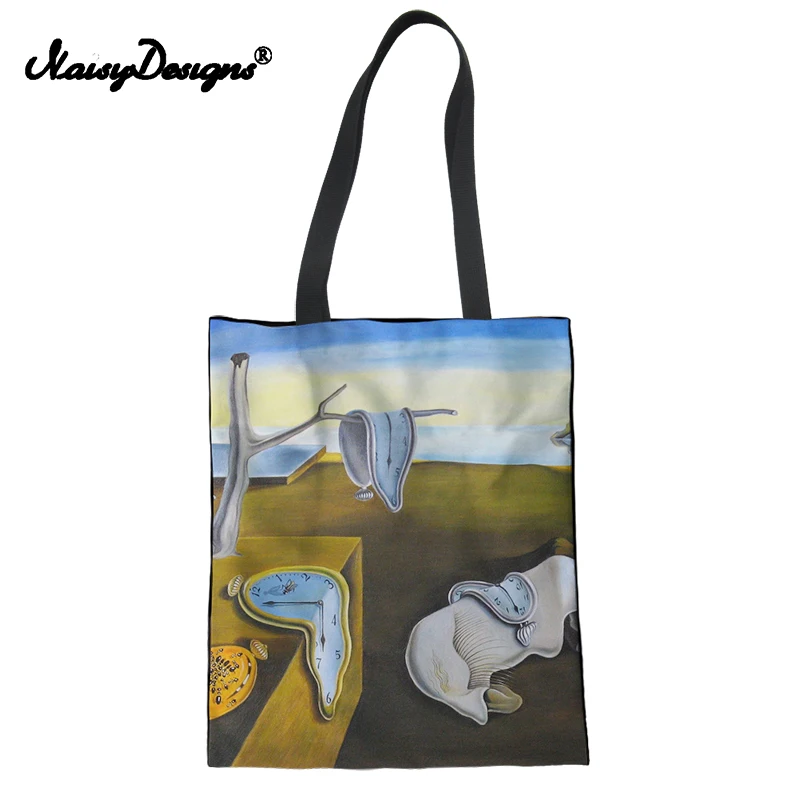 Free Custom Shopping Bags for Women Famous Oil Painting Large Shoulder Ladies Canvas Tote Bag Teen Girls Book Dropship | Багаж и сумки