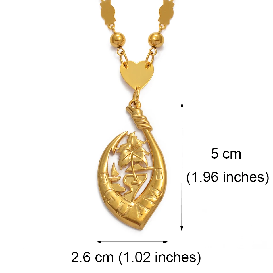 Anniyo Guam ожерелья с подвесками для женщин и мужчин золотой цвет Микронезия Гуам этнические ювелирные изделия вечерние подарки#215206