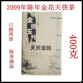 

2009 Hunan Anhua Hei Cha Black Tea Aged Golden Flower Fu Brick Tea First Grade Tender for Clear Heat and Lose Weight
