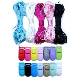 BOBO.BOX Baby Teethers Pacifier Clip Chain Accessories Colorful Nylon Cord Plastic Breakaway Clasps For Teething Necklace Making