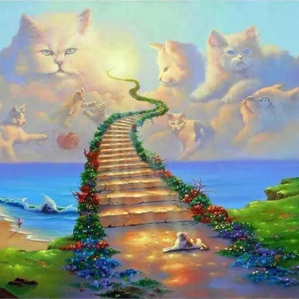 

5D DIY Diamond Painting Cat Animals Art Full Round Drill Diamond Rhinestone Needlework Shining Cross stitch Kits Home Decoration