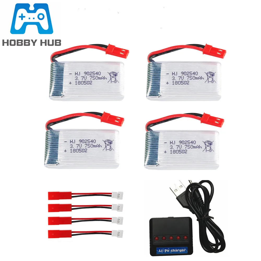 Аккумулятор 3 7 в 750 мА · ч Lipo + зарядное устройство для дрона MJX X400 X800 X300C X500 X200 HJ818 HJ819