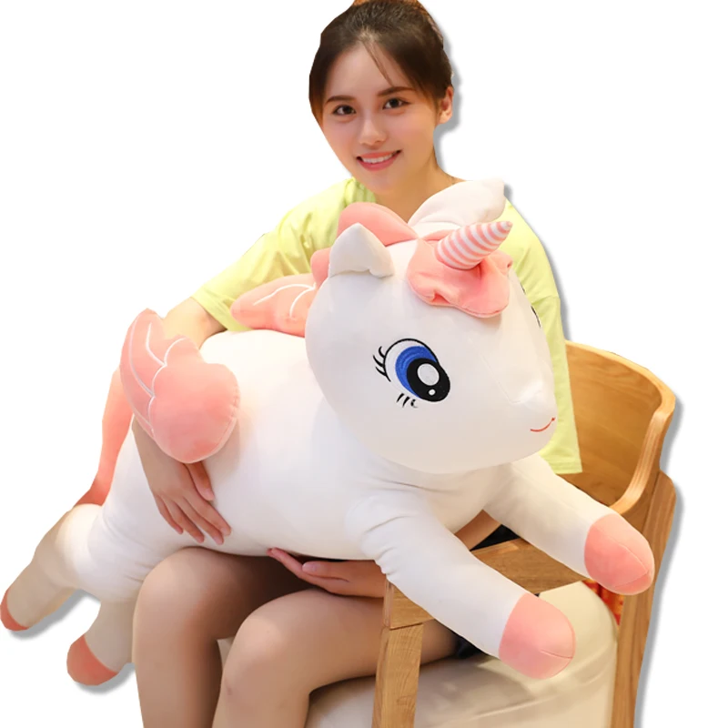 

Cute 60/90cm Unicorn Plush Toy Soft Stuffed Popular Cartoon Dolls Animal Horse High Quality s For Children Girls