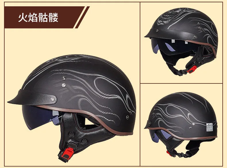 HEROBIKER мотоциклетный шлем Ретро КАСКО Мото шлем с открытым лицом скутер мотоциклетный гоночный мотоциклетный шлем с точечной сертификацией - Цвет: GXT-Colour 2