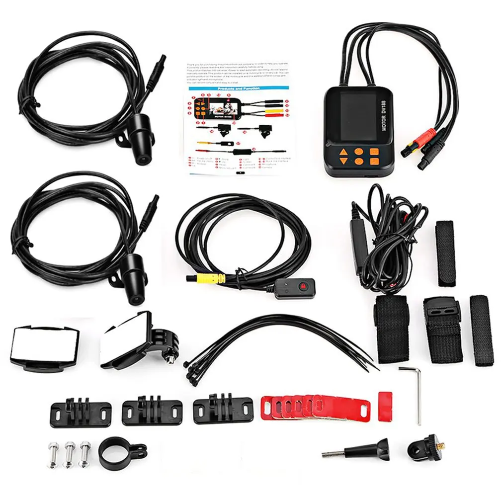 

130 Degree Wide Angle Motorcycle Locomotive Driving Recorder Hd 1080p Night Vision Split Front And Rear Double Lens
