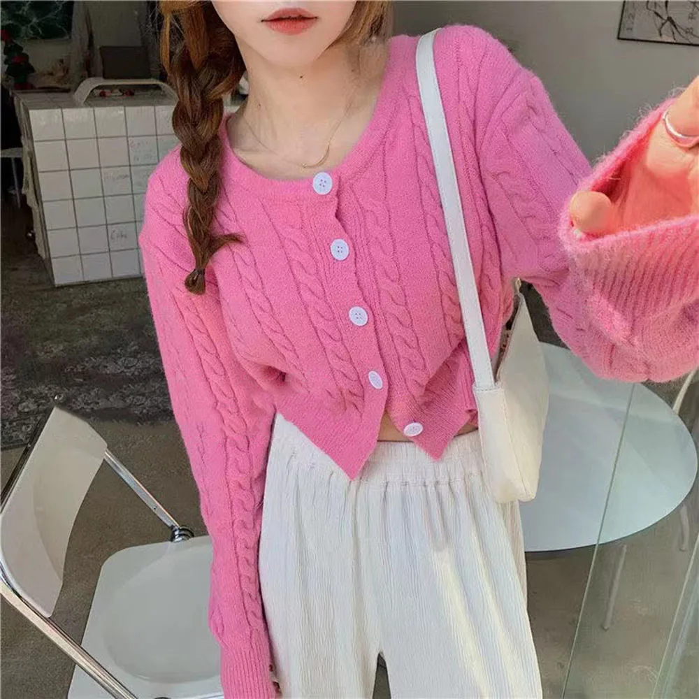 Fall Sweaters For Women Casual O-neck Knitted Loose Cardigan Women Long ...