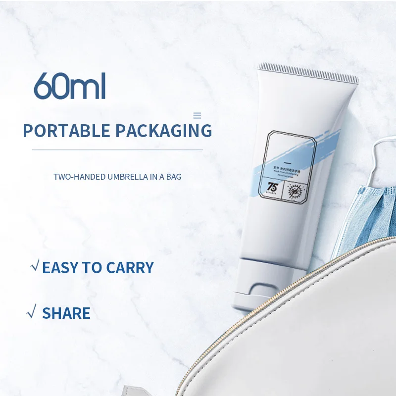 

60ml Rinse Free Hand Sanitizer Antibacterial Moisturizing Portable Hand Clean Solution Wash Free