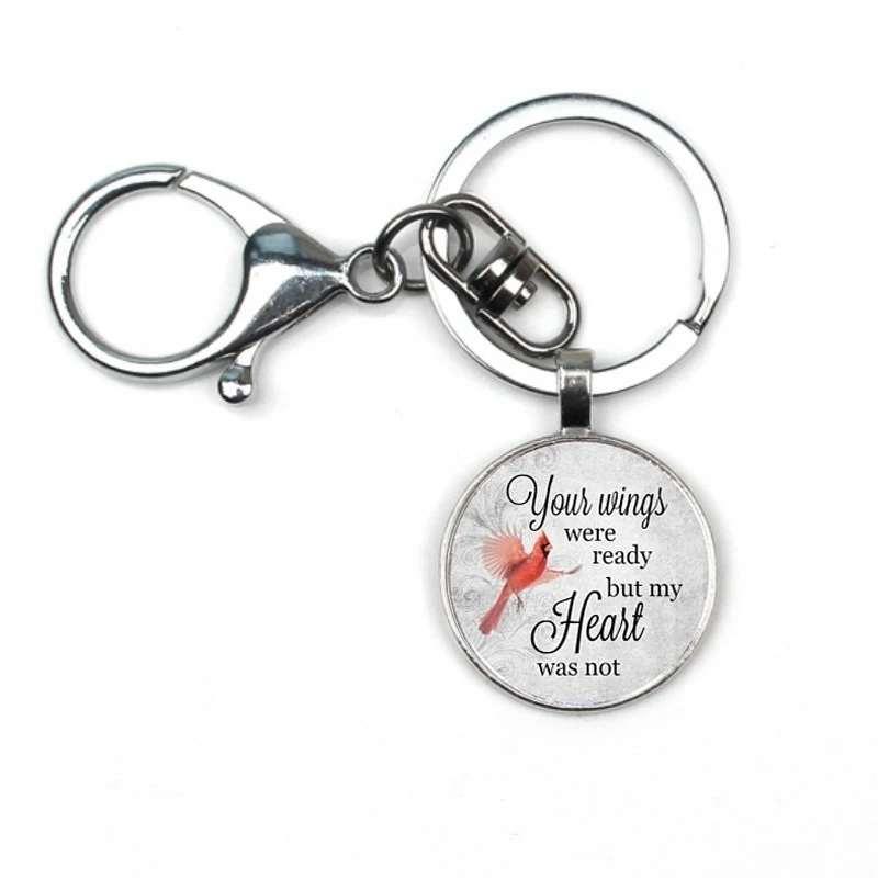 

2019 new keychain Your wings are ready, but my heart is not. Commemorative pendant pendant key ring misses loved ones