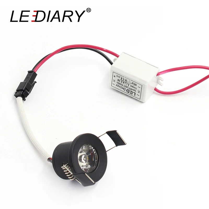 

10PCS LEDIARY Black Mini LED Downlight Under Cabinet Spot Light 1.5W Jewelry Display Ceiling Recessed Lamp 90-260V Minidownlight