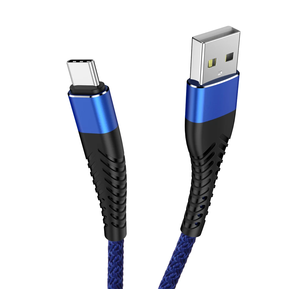 Type C USB кабель провод для быстрой зарядки для Xiaomi Redmi K20 Pro Note 7 зарядное устройство USBC кабель для передачи данных для samsung S8 S9 S10 huawei P20 P30 - Цвет: Синий