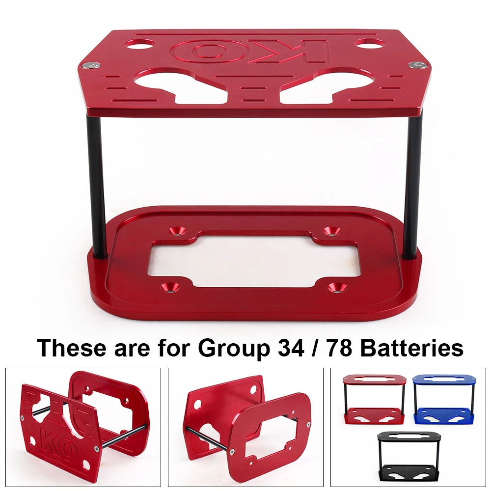 For Optima 34/78 Aluminum Ball Milled Battery Hold Down Tray Bracket Black  Red Blue - Battery Trays - AliExpress