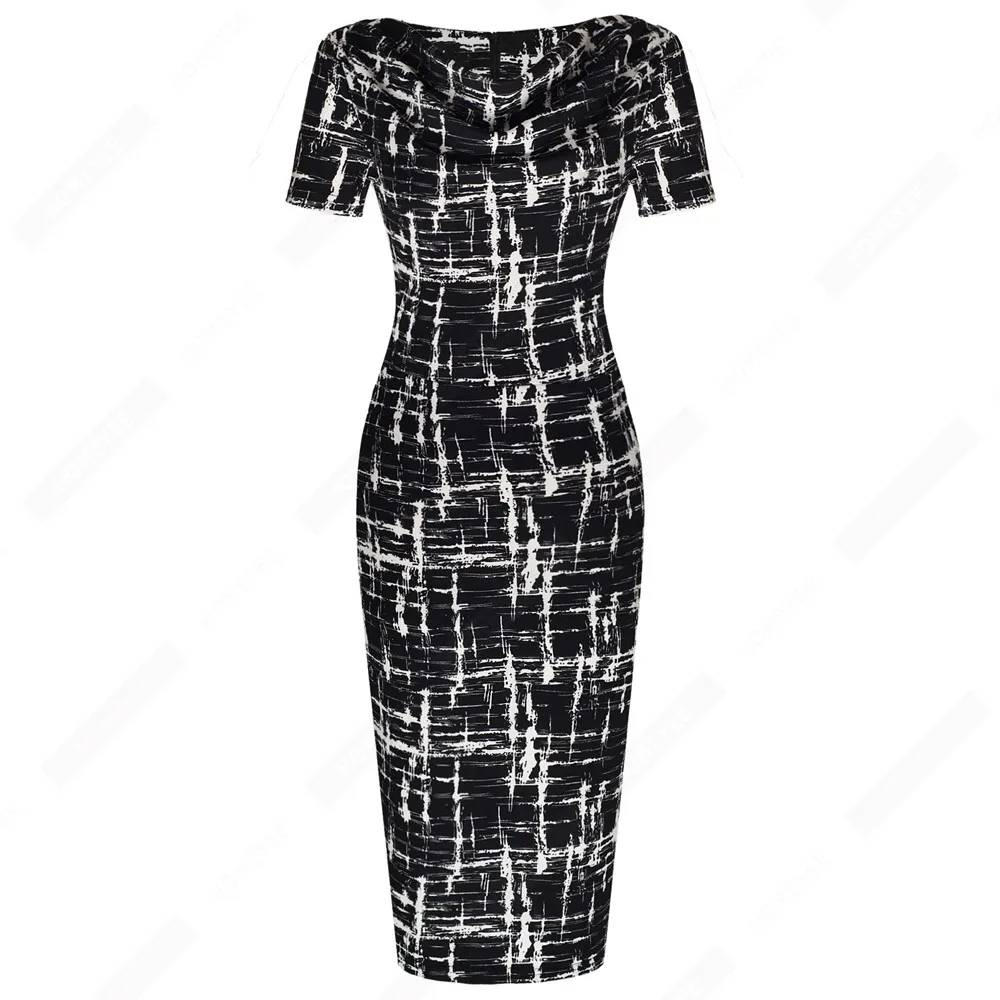 Женское винтажное платье карандаш с коротким рукавом EB452|Платья| |