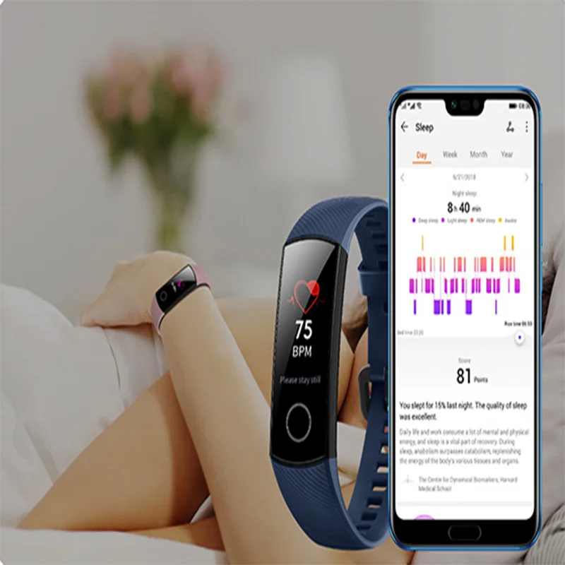 Honor Band 4 Синий смарт-браслет глобальная версия Носимых устройств для мужчин и женщин фитнес-трекер 50 м водонепроницаемый смарт бар
