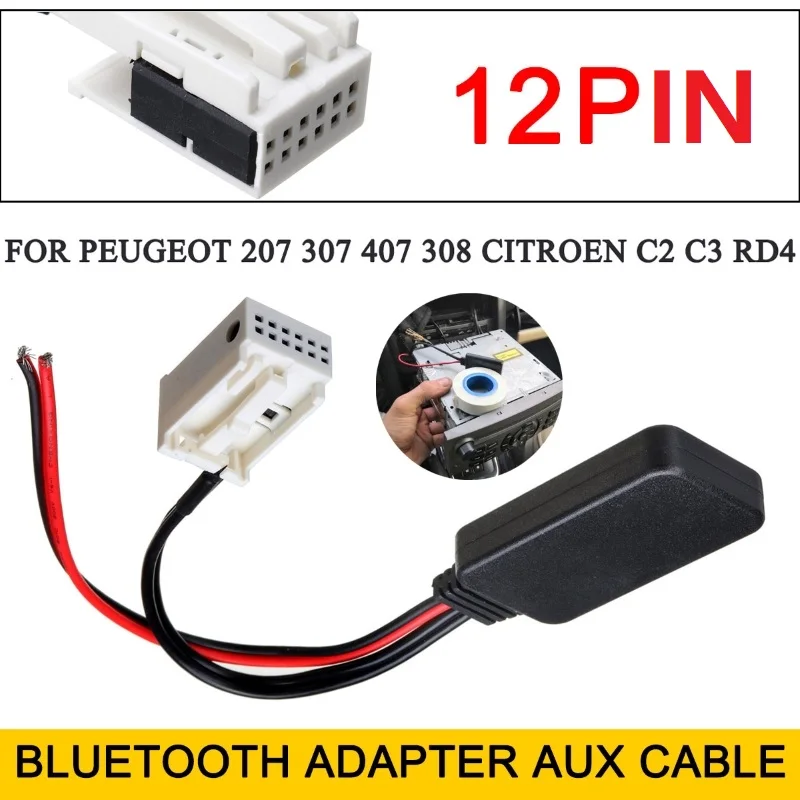 Модуль Bluetooth 5 0 беспроводное радио стереомагнитола Кабель-адаптер 12Pin для Peugeot 207