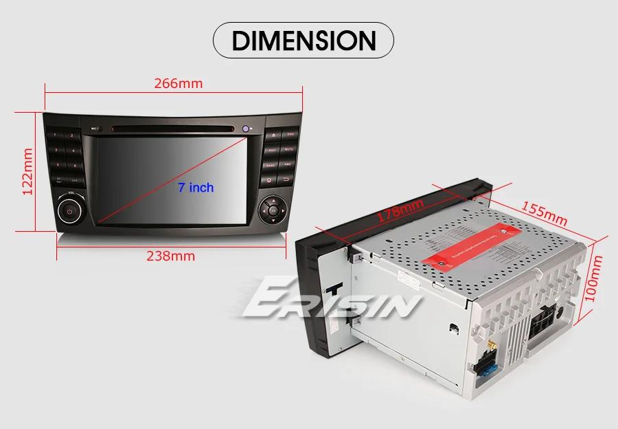 Perfect Erisin ES7710E 7" Android 9.0 Octa Core 4GB RAM Car DVD Radio BT for Mercedes Benz E/CLS/G Klasse W211 W219 24