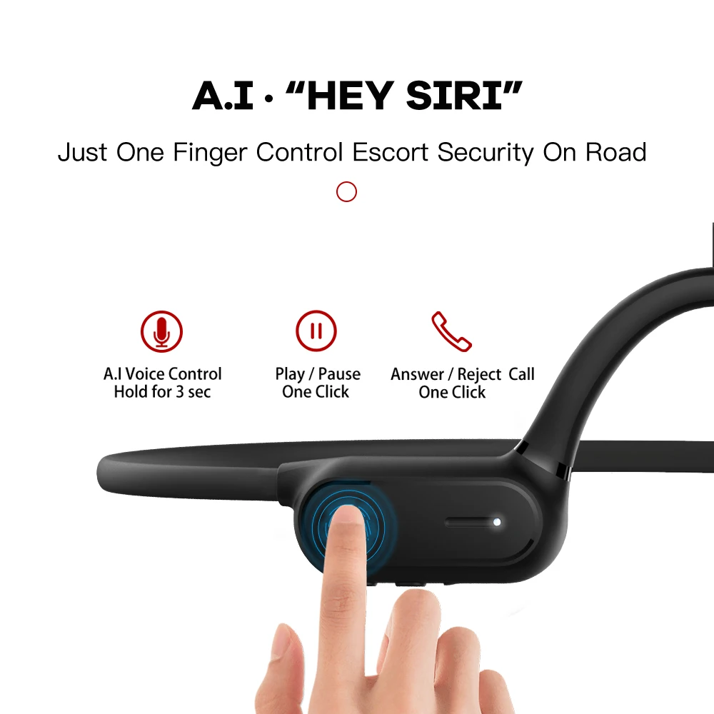 AIKSWE Bluetooth наушники открытым уха Беспроводной Спортивная гарнитура сенсорный