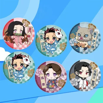 

Anime Demon Slayer: Kimetsu No Yaiba Kamado Tanjirou Cosplay Bedge Cartoon Collect Backpacks Bags Badges Button Brooch Pins Gift