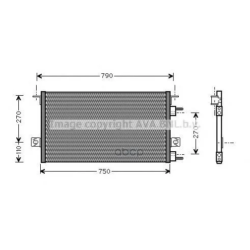 Радиатор Кондиционера Chrysler: Voyager Ii(Gs) 2.0 I/2.4 I/2.5 Td/3.0/3.3 I 95- 01 Ava арт. CR5037