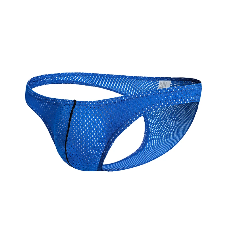 

Mens Seamless Elastic Underwear Mesh Convex Breathable Ice Silk Triangle Briefs