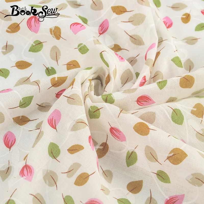 White Cotton Leaf Printed Dressmaking Fabric Sewing Quilting 42” Wide By Metre