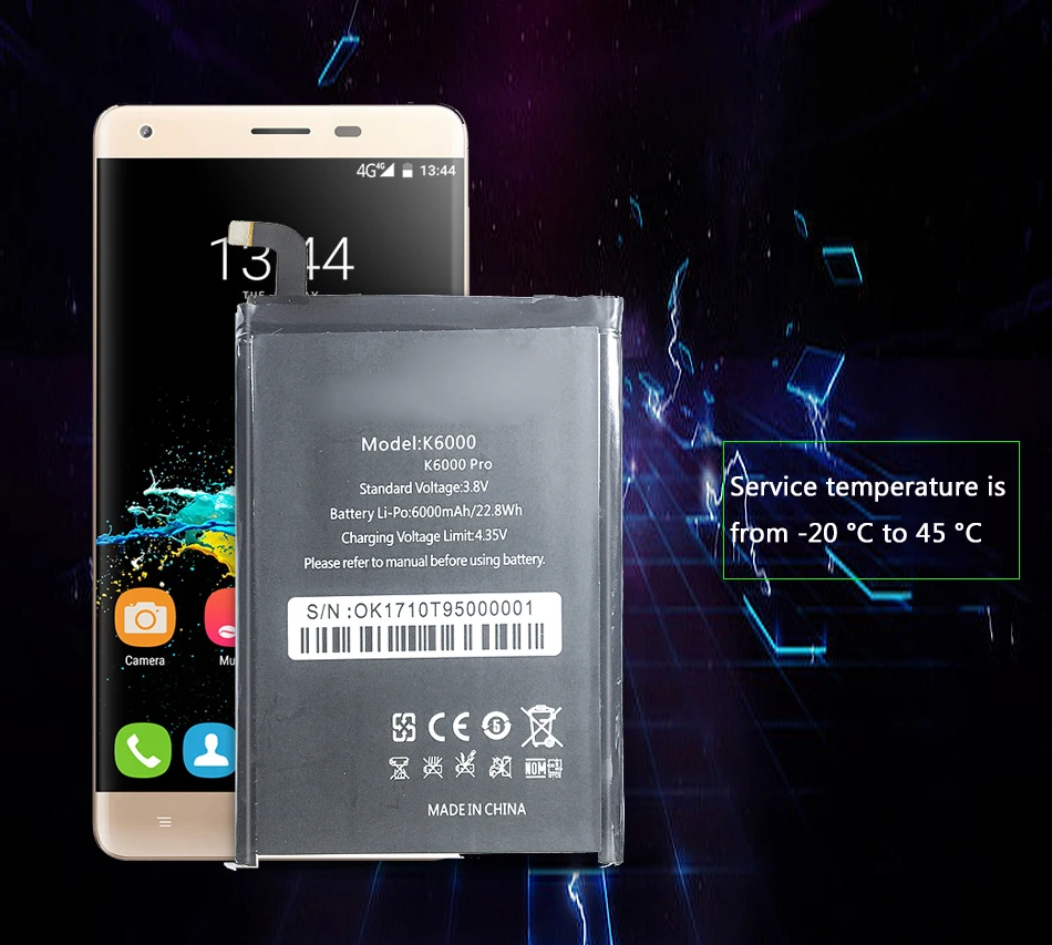 Для Oukitel K6000 Pro литий-ионные полимерные аккумуляторы для Oukitel K6000 Pro 6000mAh запасная батарея для сотового телефона