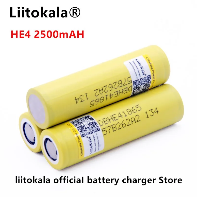 Перезаряжаемый литий ионный аккумулятор Liitokala для LG HE4 18650 3 6 В 2500 мА · ч