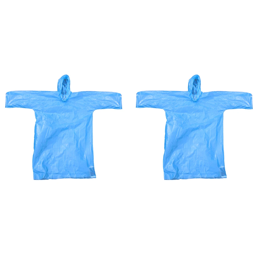 Unisex Disposable Rain Poncho Raincoat Cover Camping Hiking Outdoor Blue