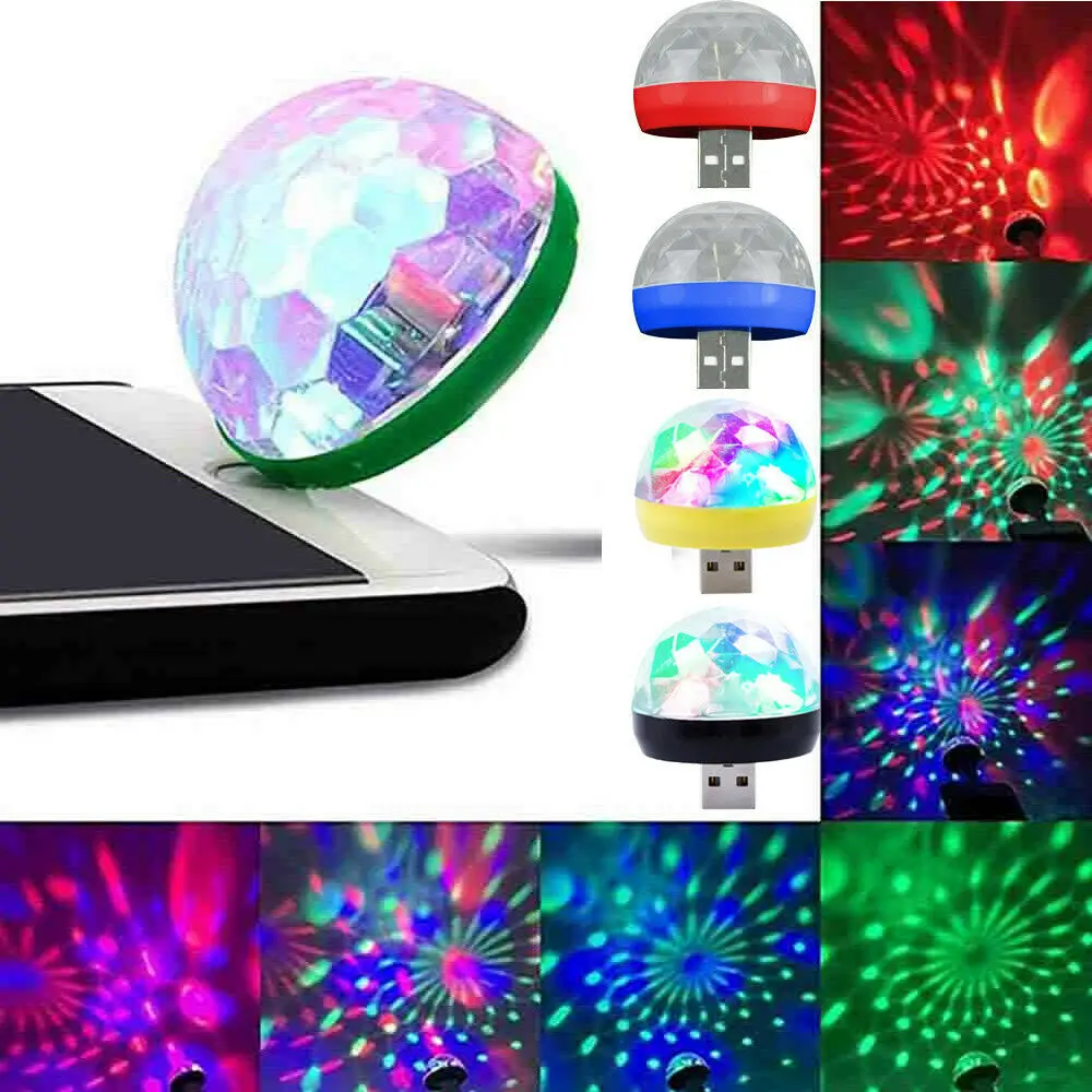 

Portable USB Mini LED RGB Disco Stage Light Party Club DJ KTV Xmas Decors Magic Home Phone Ball Lamp